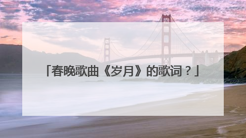 春晚歌曲《岁月》的歌词？