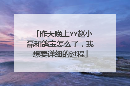 昨天晚上YY赵小磊和鸽宝怎么了，我想要详细的过程
