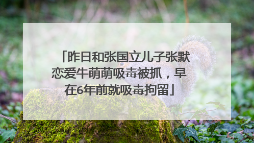 昨日和张国立儿子张默恋爱牛萌萌吸毒被抓，早在6年前就吸毒拘留