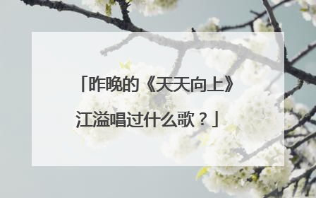 昨晚的《天天向上》江溢唱过什么歌?