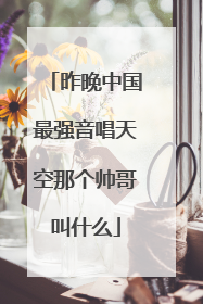 昨晚中国最强音唱天空那个帅哥叫什么