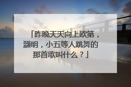昨晚天天向上欧第,灏明,小五等人跳舞的那首歌叫什么?