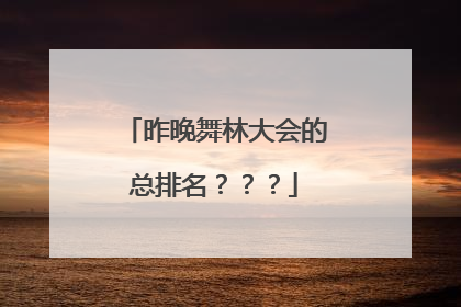 昨晚舞林大会的总排名???