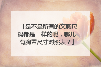 是不是所有的文胸尺码都是一样的呢，哪儿有胸罩尺寸对照表？