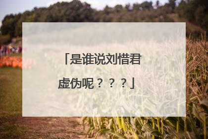 是谁说刘惜君虚伪呢???