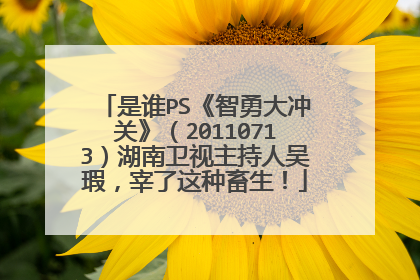 是谁PS《智勇大冲关》（20110713）湖南卫视主持人吴瑕，宰了这种畜生！