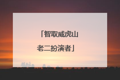 智取威虎山老二扮演者