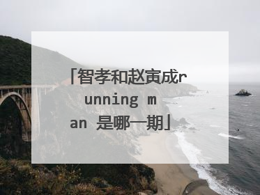 智孝和赵寅成running man 是哪一期
