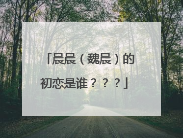 晨晨（魏晨）的初恋是谁？？？