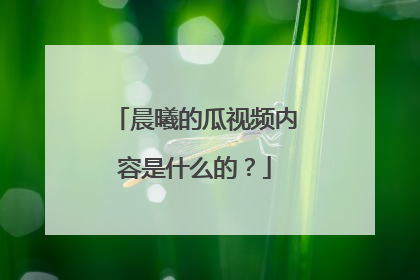 晨曦的瓜视频内容是什么的？