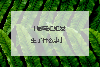 晨曦姐姐发生了什么事