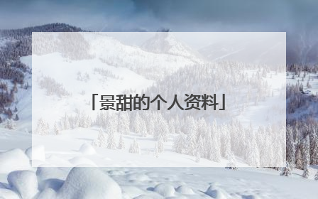 景甜的个人资料