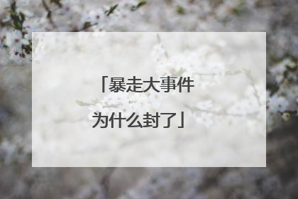 暴走大事件为什么封了