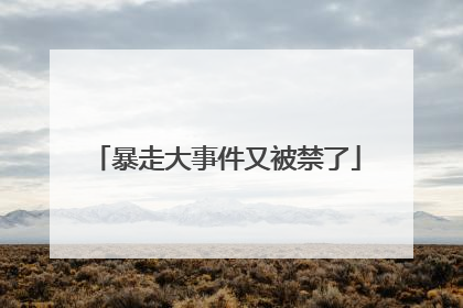 暴走大事件又被禁了