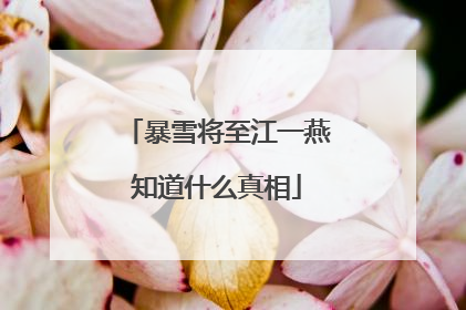 暴雪将至江一燕知道什么真相