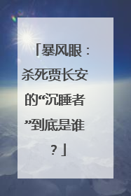 暴风眼:杀死贾长安的“沉睡者”到底是谁?