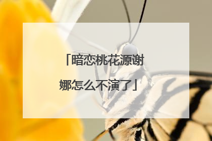 暗恋桃花源谢娜怎么不演了