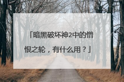暗黑破坏神2中的憎恨之轮,有什么用?