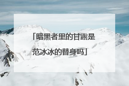 暗黑者里的甘露是范冰冰的替身吗