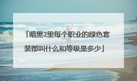 暗黑2里每个职业的绿色套装都叫什么和等级是多少