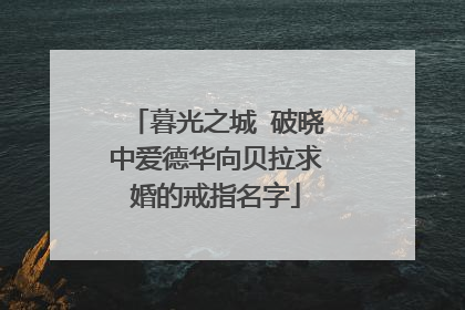 暮光之城 破晓中爱德华向贝拉求婚的戒指名字
