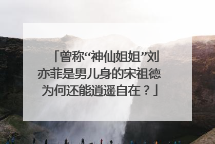 曾称“神仙姐姐”刘亦菲是男儿身的宋祖德为何还能逍遥自在?