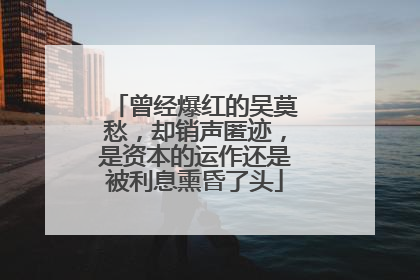 曾经爆红的吴莫愁，却销声匿迹，是资本的运作还是被利息熏昏了头