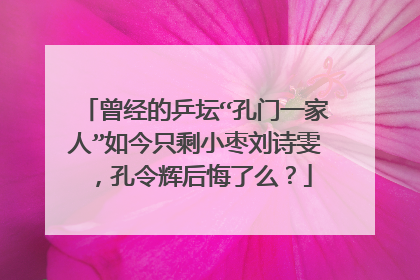 曾经的乒坛“孔门一家人”如今只剩小枣刘诗雯，孔令辉后悔了么？