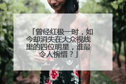 曾经红极一时,如今却消失在大众视线里的四位明星,谁最令人惋惜?