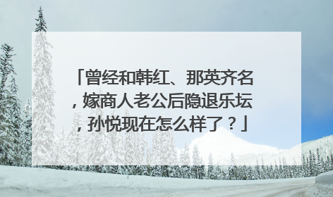 曾经和韩红、那英齐名，嫁商人老公后隐退乐坛，孙悦现在怎么样了？