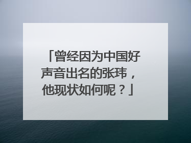 曾经因为中国好声音出名的张玮,他现状如何呢?