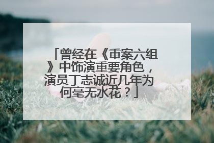 曾经在《重案六组》中饰演重要角色，演员丁志诚近几年为何毫无水花？