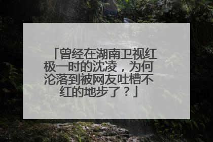 曾经在湖南卫视红极一时的沈凌，为何沦落到被网友吐槽不红的地步了？