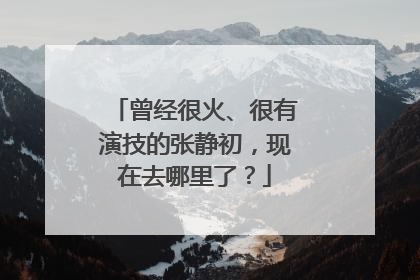 曾经很火、很有演技的张静初，现在去哪里了？