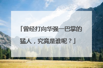 曾经打向华强一巴掌的猛人，究竟是谁呢？