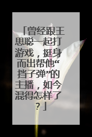 曾经跟王思聪一起打游戏，挺身而出帮他“挡子弹”的主播，如今混得怎样了？