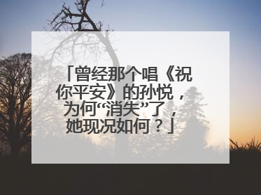曾经那个唱《祝你平安》的孙悦，为何“消失”了，她现况如何？