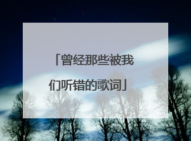 曾经那些被我们听错的歌词