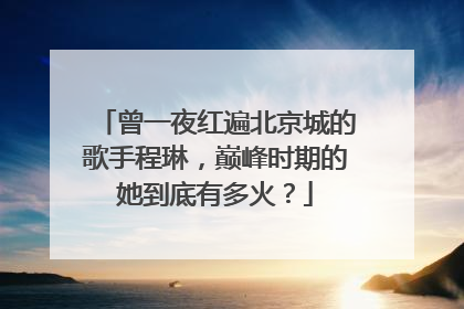 曾一夜红遍北京城的歌手程琳，巅峰时期的她到底有多火？