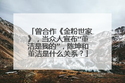 曾合作《金粉世家》，当众人宣布“董洁是我的”，陈坤和董洁是什么关系？