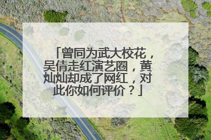 曾同为武大校花,吴倩走红演艺圈,黄灿灿却成了网红,对此你如何评价?