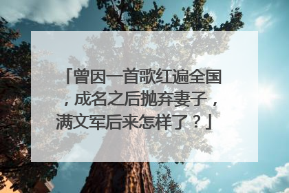 曾因一首歌红遍全国，成名之后抛弃妻子，满文军后来怎样了？