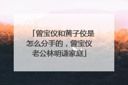 曾宝仪和黄子佼是怎么分手的，曾宝仪老公林明谦家庭