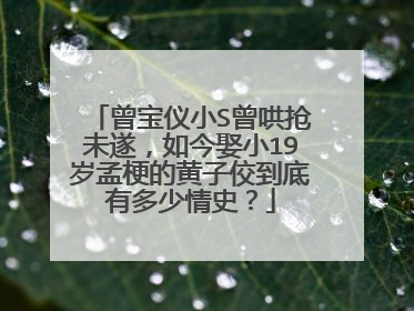 曾宝仪小S曾哄抢未遂，如今娶小19岁孟梗的黄子佼到底有多少情史？