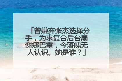 曾嫌弃张杰选择分手,为求复合后台扇谢娜巴掌,今落魄无人认识。她是谁?