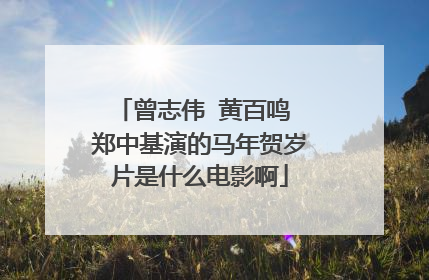 曾志伟 黄百鸣 郑中基演的马年贺岁片是什么电影啊
