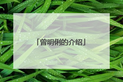 曾明俐的介绍