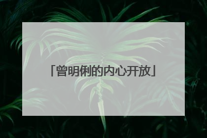 曾明俐的内心开放