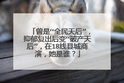 曾是“全民天后”，抑郁复出后变“破产天后”，在18线县城商演，她是谁？