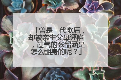 曾是一代歌后，却被亲生父母诬陷，过气的张韶涵是怎么翻身的呢？
